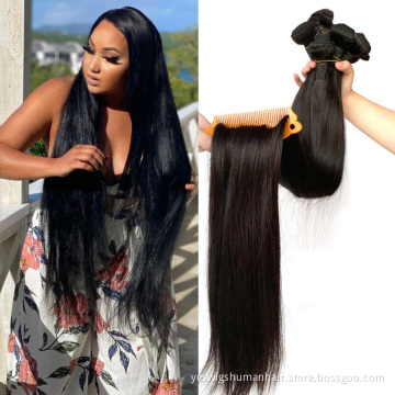 Cheap Raw Mink Brazilian Virgin Cuticle Aligned Human Hair Bundle 28 30 Inch Straight Double Drawn Human Hair Weave Extension